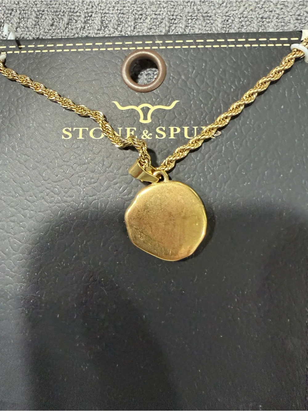 Stone & Spur Gold-Tone Cross Medallion Necklace | 22” Rope Chain | Western Boho